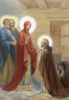 Saint Sergius of Radonezh. Apparition of the Blessed Virgin Mary. Efoshkin Sergey