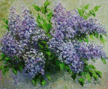 Lilac on a green background. Konturiev Vaycheslav