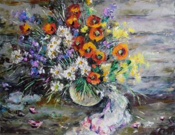 Poppy, chamomile flower (). Kruglova Svetlana