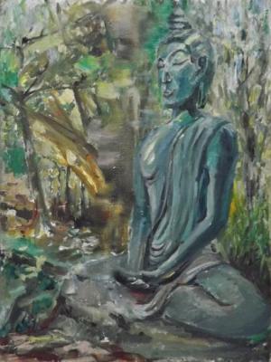 Buddha in the meditation (Osho park. Pune)