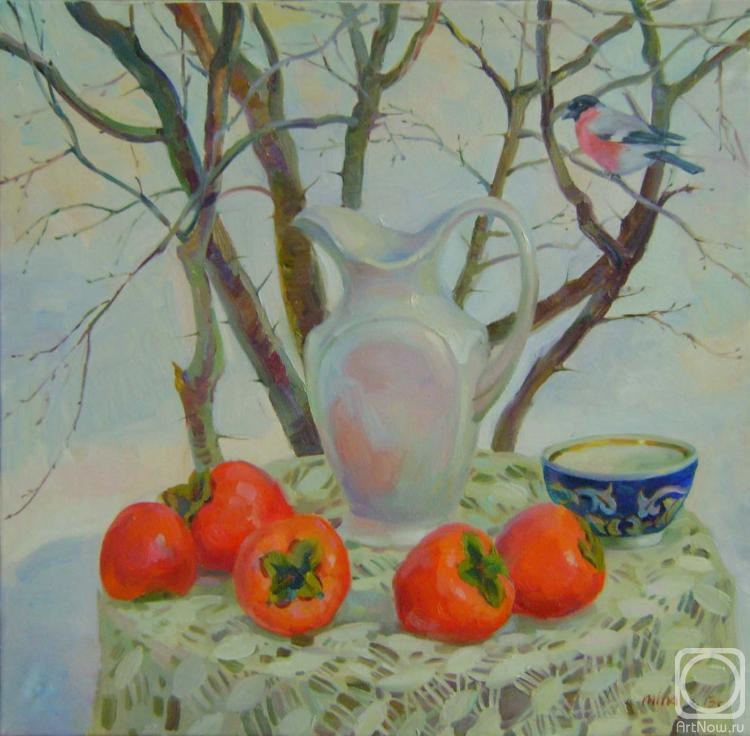 Dianov Mikhail. Still life with persimmons