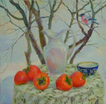 Still life with persimmons. Dianov Mikhail