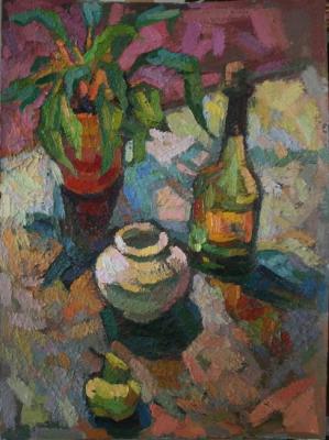 Still life with white vase