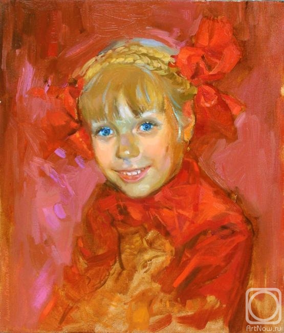 Roshina-Iegorova Oksana. The girl with red bows