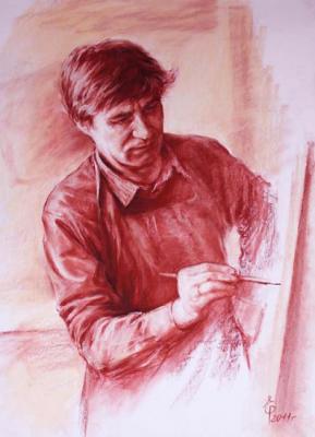 Portrait of the Mordovian artist Dyrin Yury. Rybina-Egorova Alena