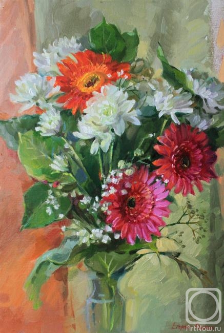 Rybina-Egorova Alena. Gerbera in chrysanthemums