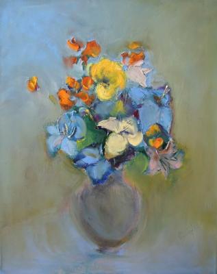 Bouquet with blue lilies