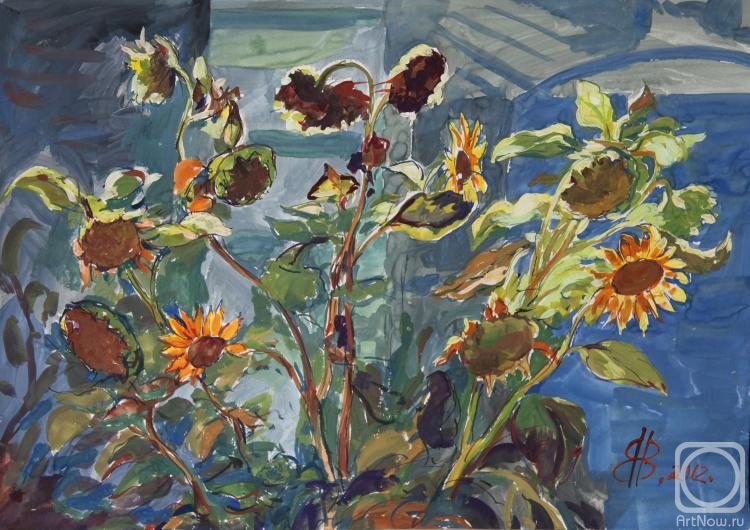 Vyrvich Valentin. Sunflowers at the gate