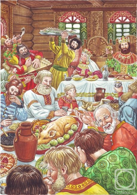 Fomin Nikolay. The feast at prince Yaroslav Vsevolodovich