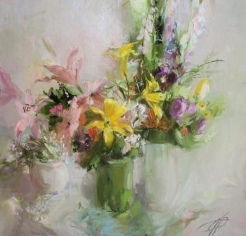With yellow lilies. Anisimova Galina