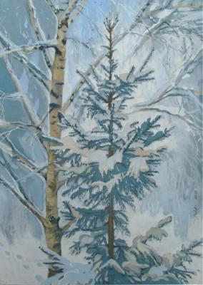 Birch and fir-tree. Roshina-Iegorova Oksana