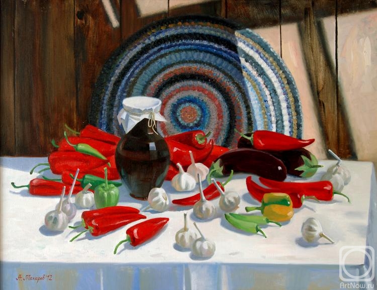 Makarov Anton. Still life with pepper and garlic