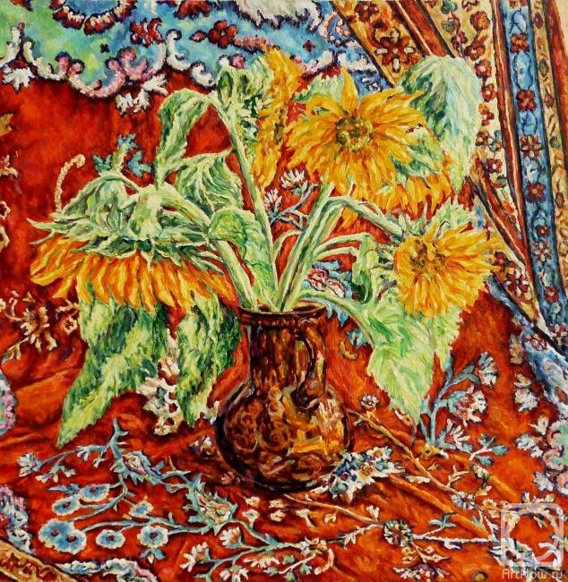 Chernay Lilia. Sunflowers in a jug