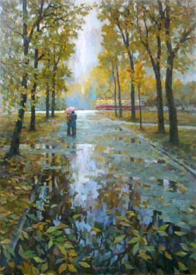 On the wet avenue. Volkov Sergey