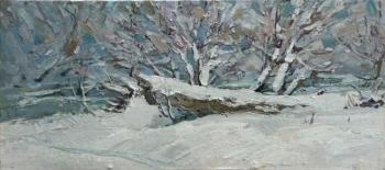 Fallen tree in winter. Arepyev Vladimir