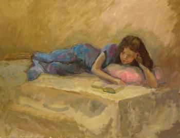Girl reading a book. Kashina Eugeniya