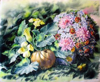 Pumpkin and flowers. Golubkin Sergey