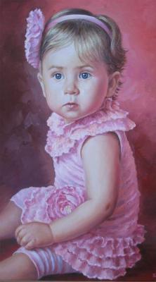 Portrait of young girl in pink