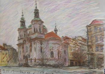 Prague, Old Town Square, St. Mikulas (St. Nicholas Cathedral). Dobrovolskaya Gayane