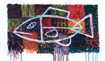 White Wire Fish #18 (Painting Contour). Yudaev-Racei Yuri