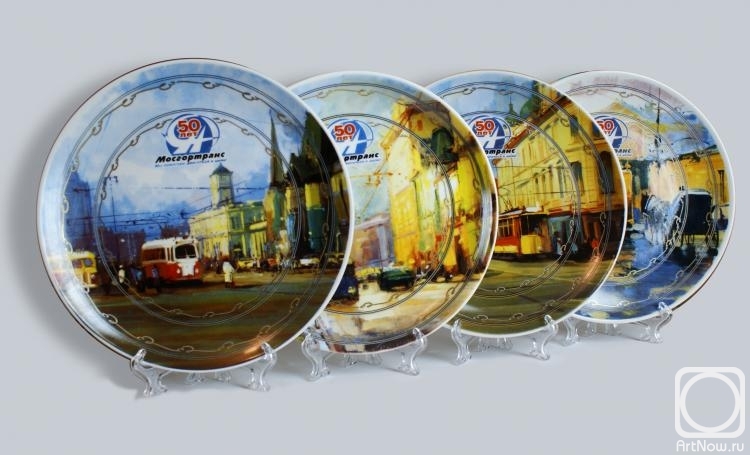 Shalaev Alexey. Decorative plate. 50 SUE "Mosgortrans"