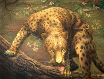 Leopard sees prey