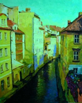 Canal in the old Prague. Rudnik Mihkail