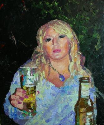 Portrait with a beer glass