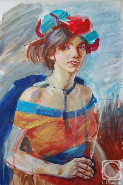 Dobrovolskaya Gayane. Girl in a carnival costume, from nature