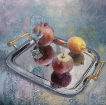 Fruit on a metal tray