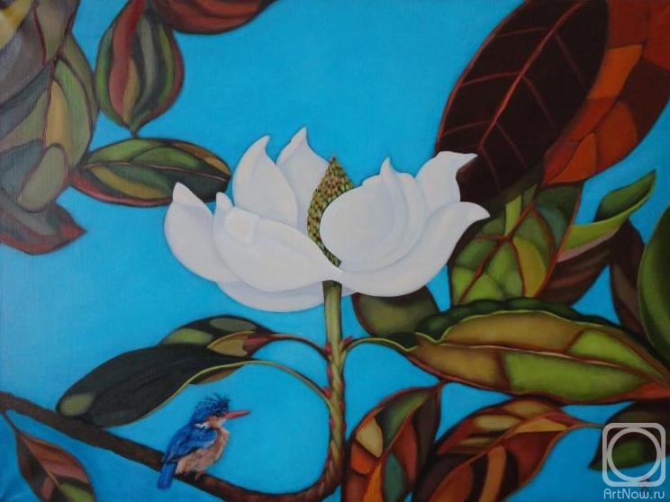 Himich Alla. Magnolia and kingfisher
