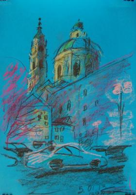 Painting My first Prague sketch. Dobrovolskaya Gayane