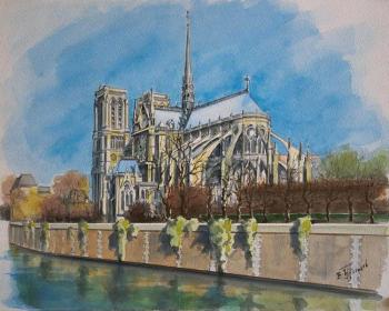 Spring in Paris. Notre-Dame de Paris. Udaltsov Vladimir
