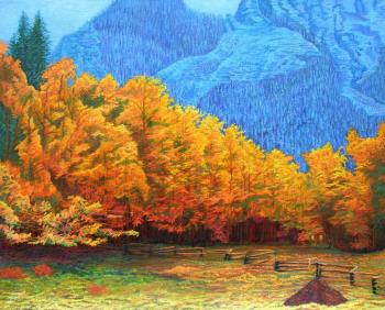 Autumn comes on the mountanside