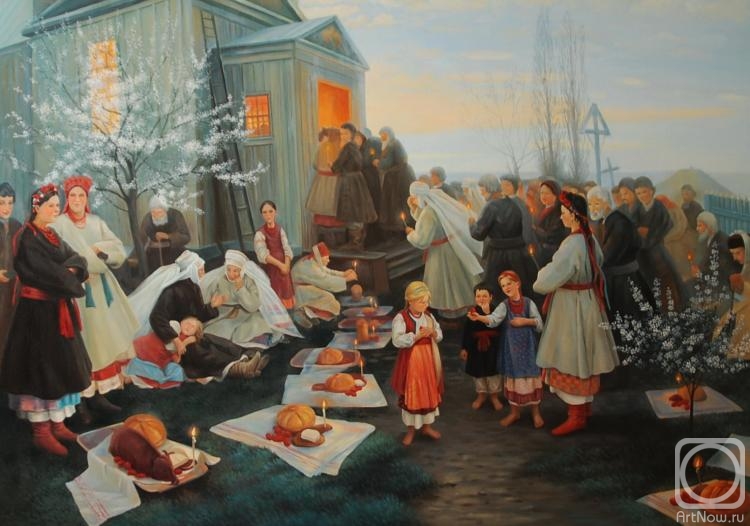Sidorenko Shanna. Easter Matins in Little Russia (Copy of the painting by Pimonenko N.K.)