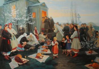 Easter Matins in Little Russia (Copy of the painting by Pimonenko N.K.) ( ). Sidorenko Shanna