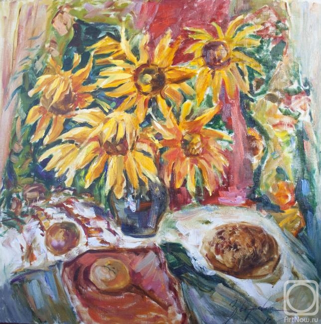 Zvereva Tatiana. Sunflowers and bread
