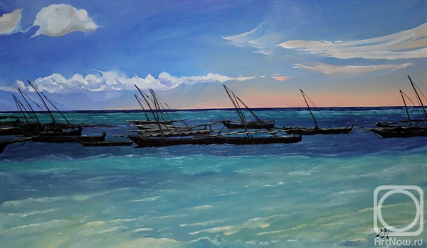 Aronov Aleksey. Boats in the ocean