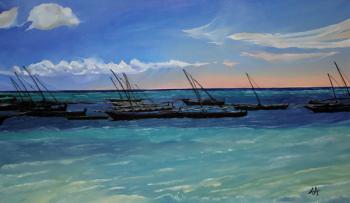 Boats in the ocean (). Aronov Aleksey