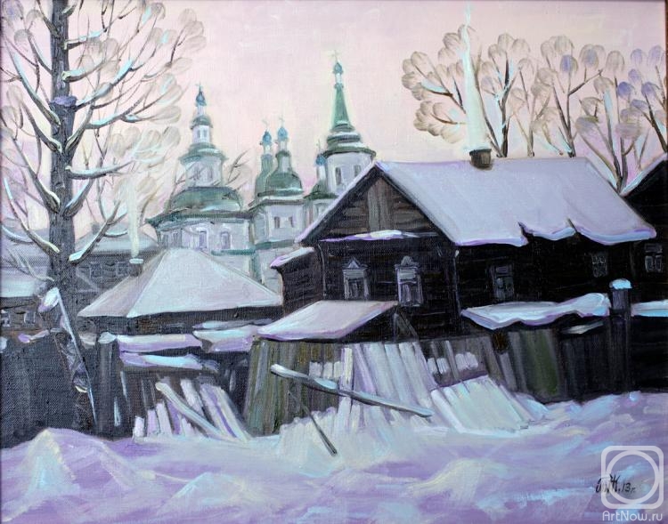 Zhilina Tatyana. Winter evening in Irkutsk