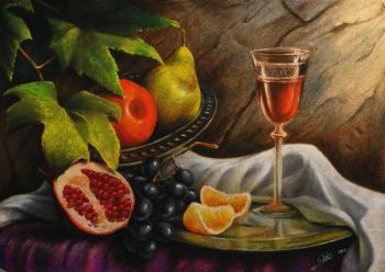 Wine and fruits