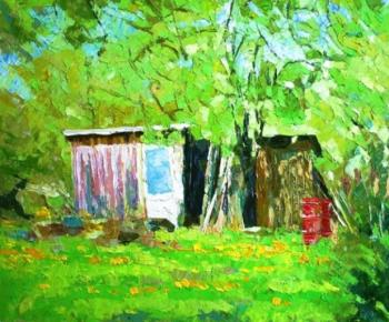 Shed with white door. Rudnik Mihkail