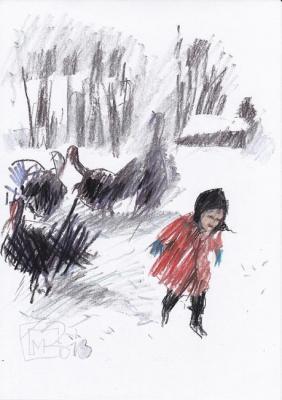 Earring and turkeys. 2013. Makeev Sergey