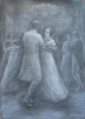 Series of illustrations "The first ball of Natasha Rostova". Dance ( ). Chugunova Elena