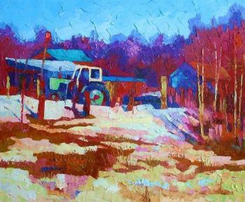 Landscape with tractor. Rudnik Mihkail