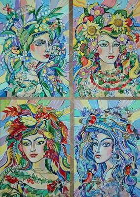 Series of works (winter, autumn, spring, summer). Namakonova Evgenia