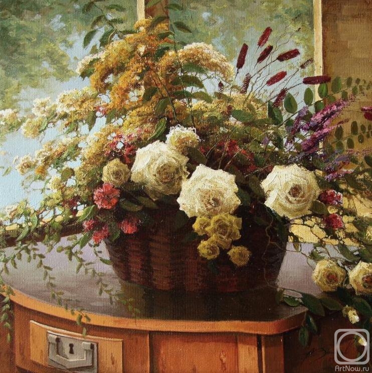 Zaitsev Alexander. A bouquet on a dresser