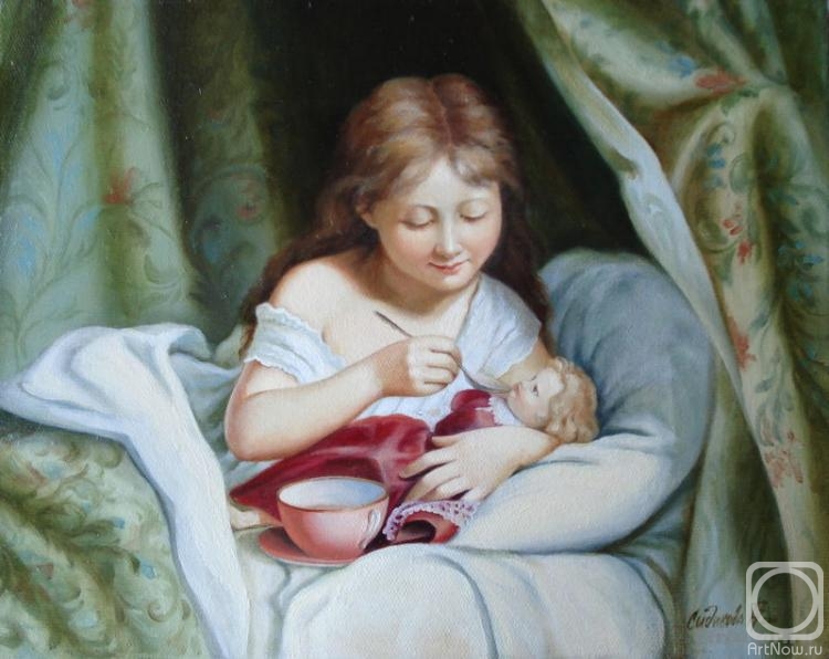 Sidikova Anna. Portrait of a girl with a doll