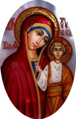 Kazan Mother of God (mother-of-pearl). Sidikova Anna