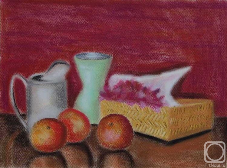 Lukaneva Larissa. 604 Still life with pomegranates and white milkman